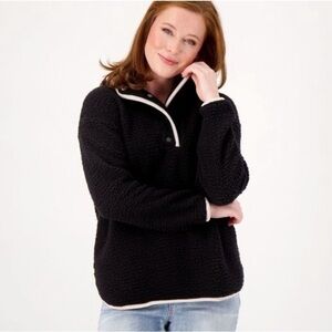 Cuddl Duds Women's Cloud Fleece Hoodie Hooded‎ Pullover Long Sleeve Black Medium